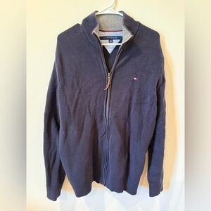 Tommy Hilfiger Men's Blue Zip-Up Sweater